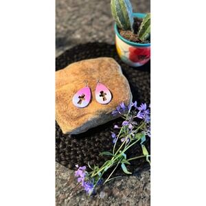 Teardrop ombre polymer clay earrings cross pastel inspirarional